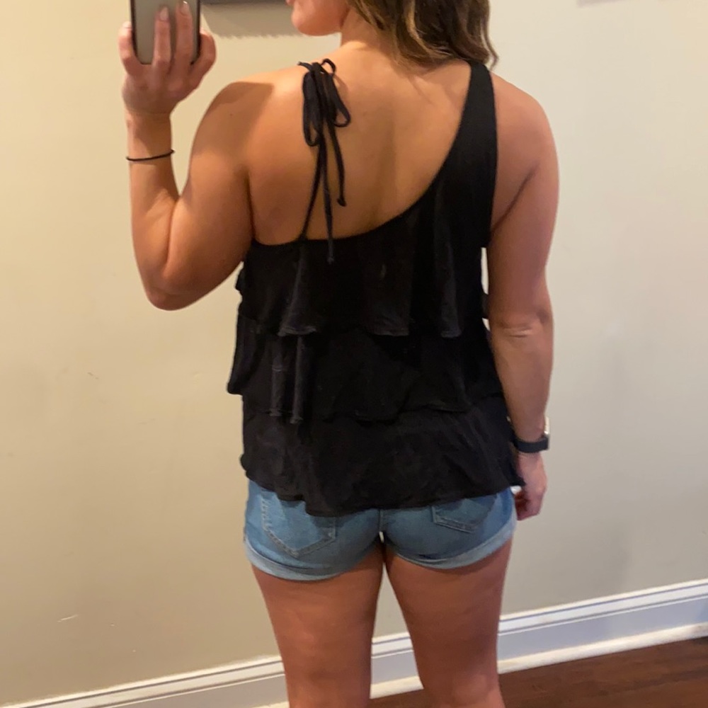 Free People Ruffled One Shoulder Tank Top Size M - Picture 4 of 12